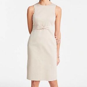 Ann Taylor Tan Sleeveless Sheath Dress Office Career
